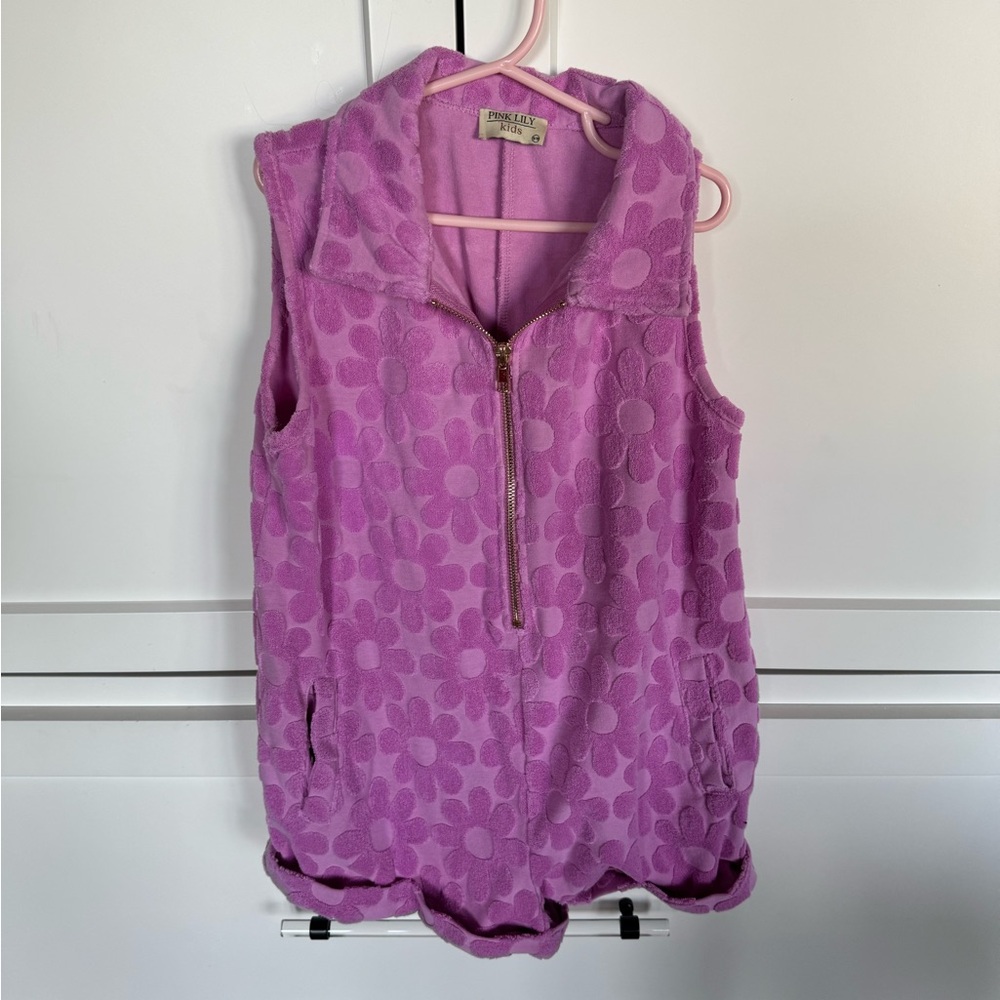 Pink Lily Lavender Floral romper
